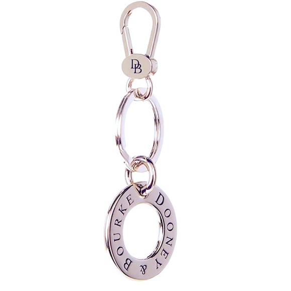 Authentic Dooney & Bourke Signature Silver Ring Key Fob /Purse Charm - Picture 2 of 10